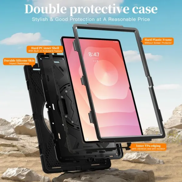 SOLID Odolný obal pre Samsung Galaxy Tab S11 Ultra čierny
