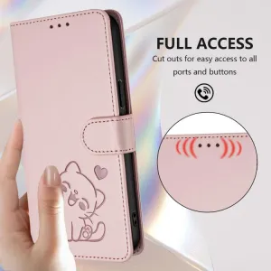 ART CAT Peňaženkový obal s remienkom pre Motorola Moto G86 Power 5G ružový