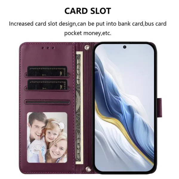 ART CAT Peňaženkový obal s remienkom pre T Phone 3 tmavofialový