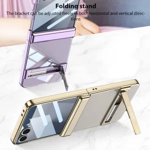 GKK PHANTOM Ochranný kryt so stojanom pre Samsung Galaxy Z Flip7 5G zlatý