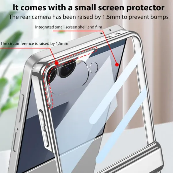 GKK PHANTOM Ochranný kryt so stojanom pre Samsung Galaxy Z Flip7 5G zlatý