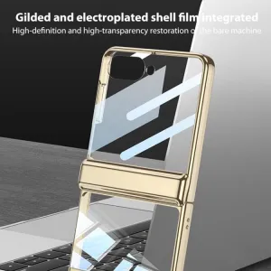 GKK PHANTOM Ochranný kryt so stojanom pre Samsung Galaxy Z Flip7 5G zlatý