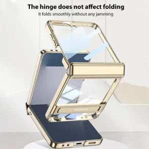 GKK PHANTOM Ochranný kryt so stojanom pre Samsung Galaxy Z Flip7 5G zlatý