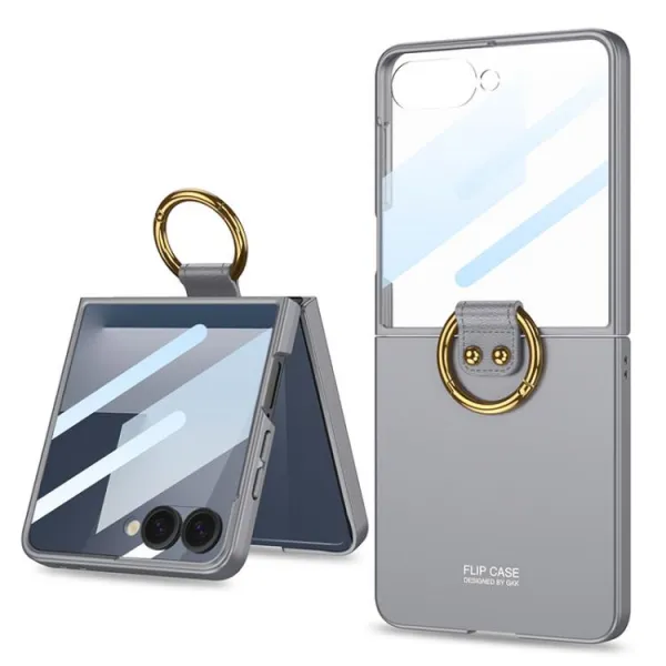 GKK CIRCLE Ochranný obal s držiakom pre Samsung Galaxy Z Flip7 5G šedý