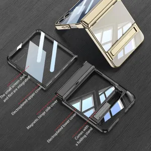 GKK PHANTOM Ochranný kryt so stojanom pre Samsung Galaxy Z Flip7 5G zlatý
