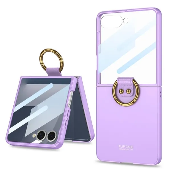 GKK CIRCLE Ochranný obal s držiakom pre Samsung Galaxy Z Flip7 5G fialový