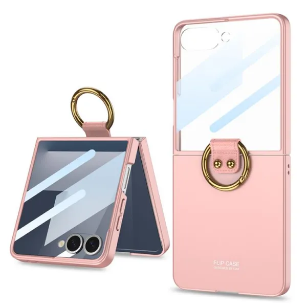GKK CIRCLE Ochranný obal s držiakom pre Samsung Galaxy Z Flip7 5G ružový