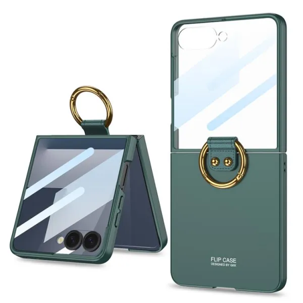 GKK CIRCLE Ochranný obal s držiakom pre Samsung Galaxy Z Flip7 5G zelený