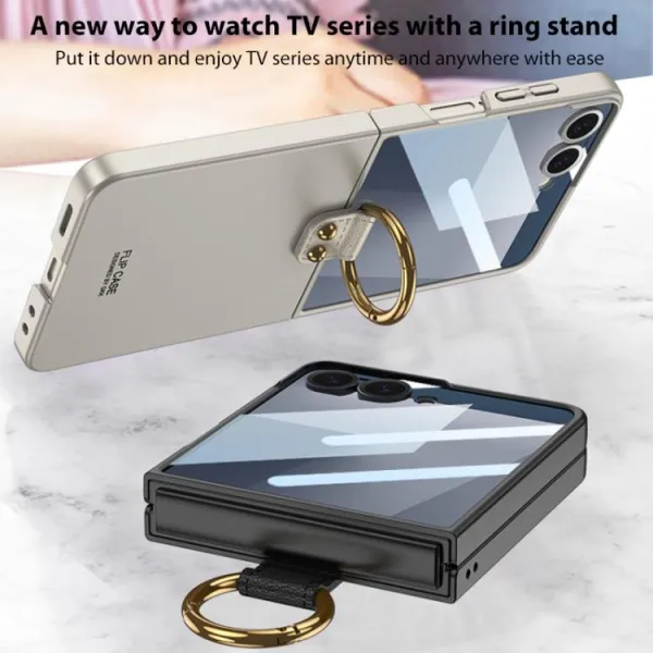 GKK CIRCLE Ochranný obal s držiakom pre Samsung Galaxy Z Flip7 5G šedý