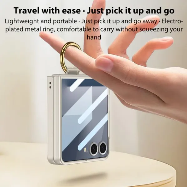 GKK CIRCLE Ochranný obal s držiakom pre Samsung Galaxy Z Flip7 5G šedý