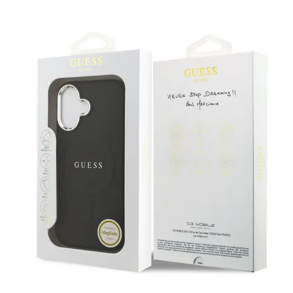 GUESS PU MAGSAFE Ochranný kryt pre Apple iPhone 17 BLACK