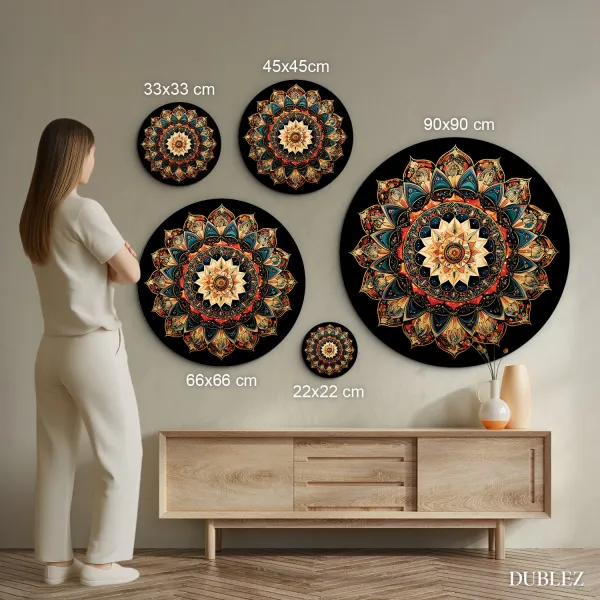 Drevený obraz - Escher mandala