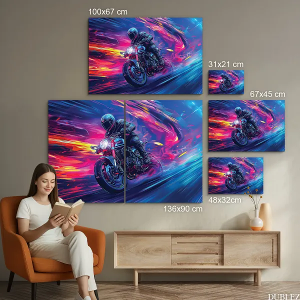 Moderný obraz - Neónová motorka