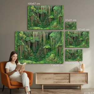 Tlačený machový obraz na dreve - Dotyk divočiny