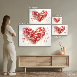 Romantický 3D obraz z dreva - Srdce z ruží