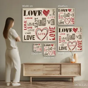 Drevený obraz - Love Love Love