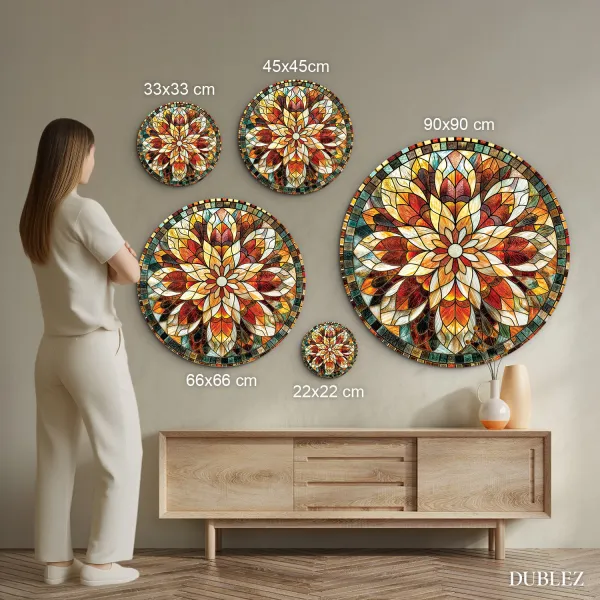 Drevená mandala na stenu - Farby sveta