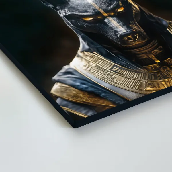 Drevený obraz - egyptský boh Anubis