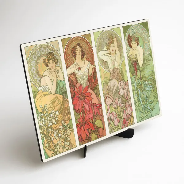 Obraz na dreve - Alfonz Mucha - Les Fleurs