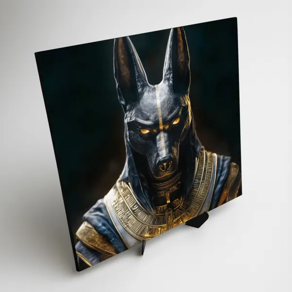 Drevený obraz - egyptský boh Anubis