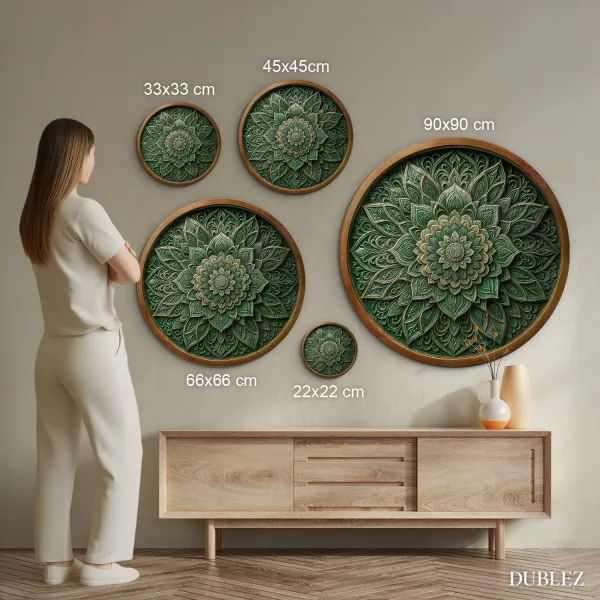 Mandala na stenu - Smaragd