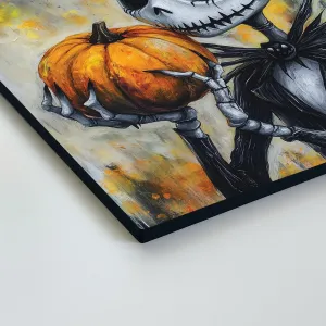 Drevený obraz z filmu - Jack Skellington