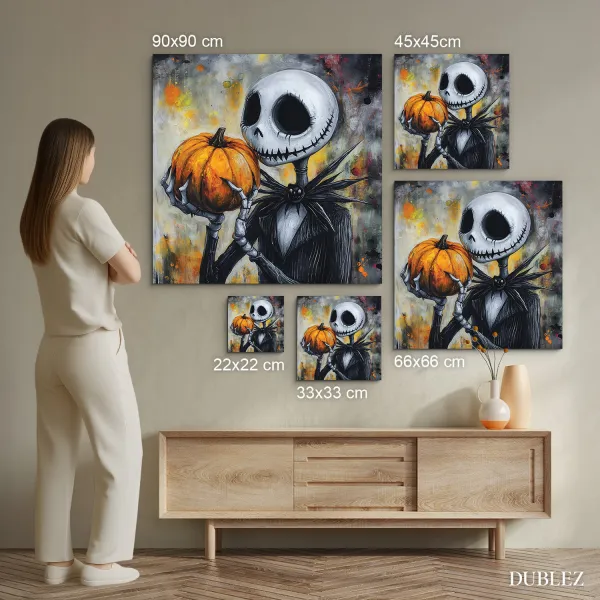 Drevený obraz z filmu - Jack Skellington