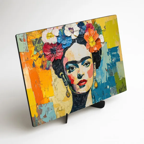 Drevený obraz - Frida Kahlo vo farbách
