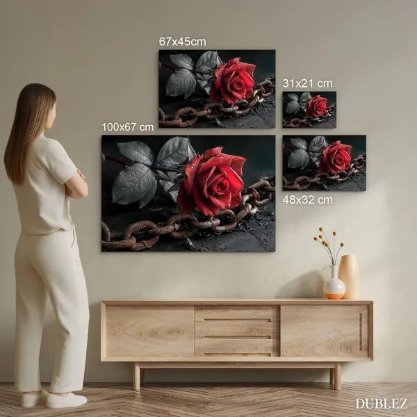 Dark romance obraz - Ruža a reťaz
