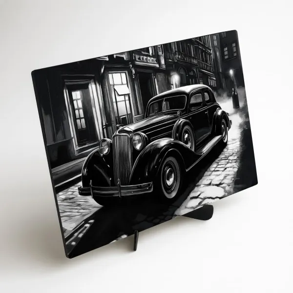 Čiernobiely obraz - Retro auto