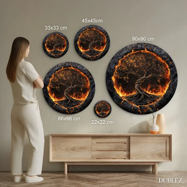 Drevený strom života na stenu - Volcanic 