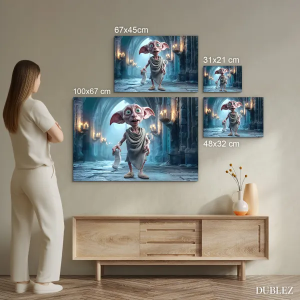 Drevený obraz z Harryho Pottera - Dobby
