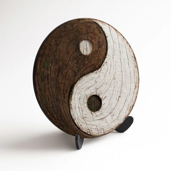 Drevený obraz - Jin Jang