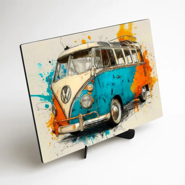 Drevený obraz - Autobus Volkswagen T1