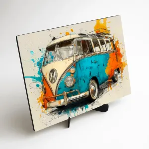 Drevený obraz - Autobus Volkswagen T1