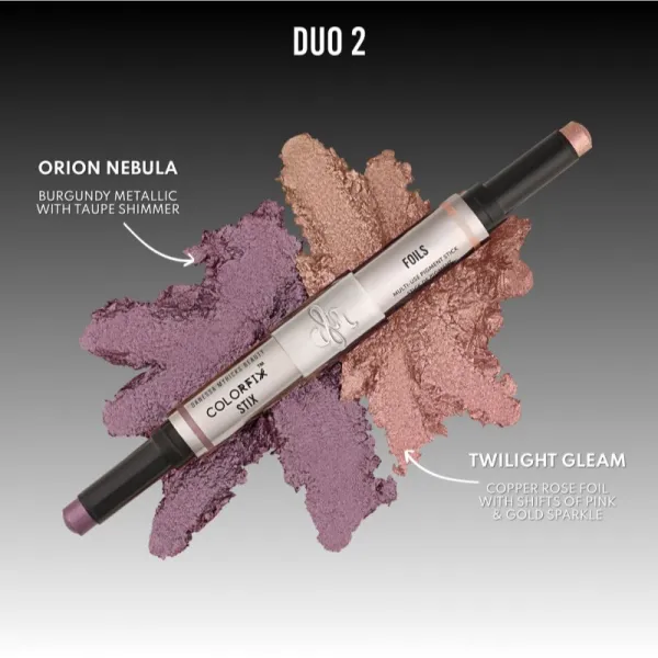 Danessa Myricks Beauty Colorfix Stix multifunkčné líčidlo na oči, pery a tvár odtieň Duo 2 Orion Nebula/Twilight Gleam 2x3 g
