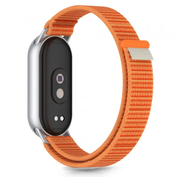 Tech-Protect Nylon Stripe remienok na Xiaomi Smart Band 8 / 9 / 10, orange/grey