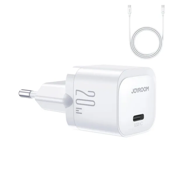 Joyroom JR-TCF02 sieťová nabíjačka USB-C 20W + kábel USB-C, biela