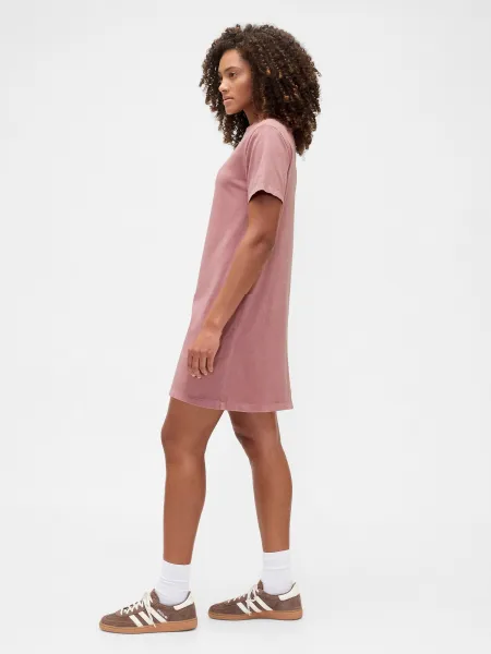 GAP V-FRCH LOGO TEE DRESS Dámske šaty, ružová, veľkosť