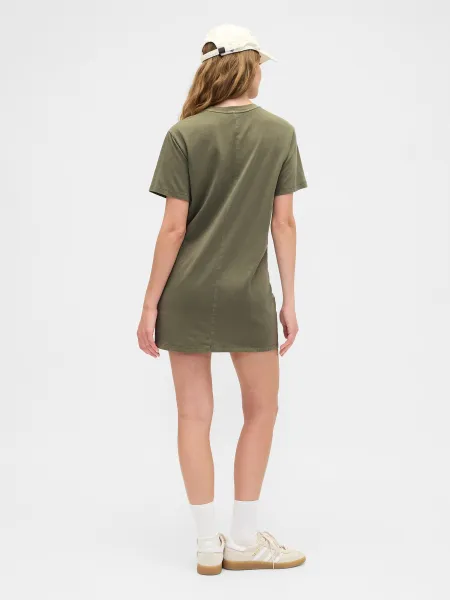 GAP V-FRCH LOGO TEE DRESS Dámske šaty, khaki, veľkosť