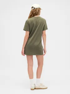 GAP V-FRCH LOGO TEE DRESS Dámske šaty, khaki, veľkosť