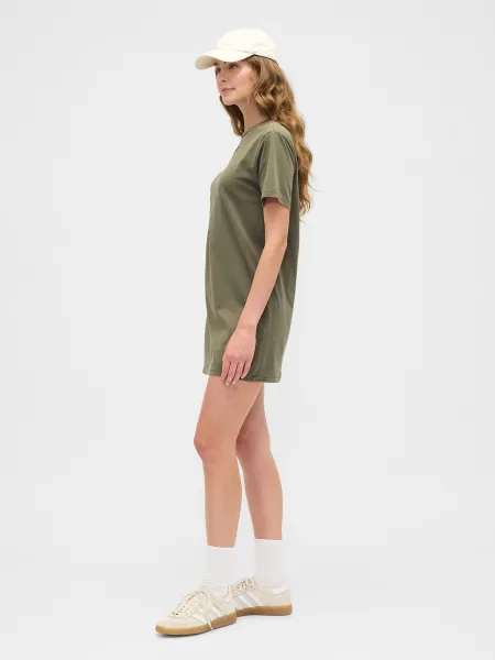 GAP V-FRCH LOGO TEE DRESS Dámske šaty, khaki, veľkosť