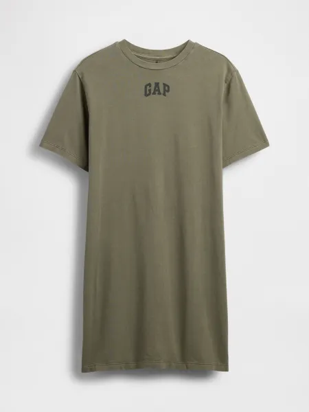 GAP V-FRCH LOGO TEE DRESS Dámske šaty, khaki, veľkosť