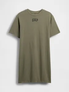 GAP V-FRCH LOGO TEE DRESS Dámske šaty, khaki, veľkosť