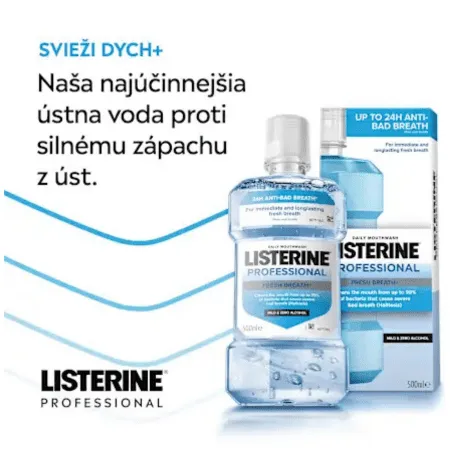 LISTERINE Professional fresh breath + ústna voda bez alkoholu 500 ml