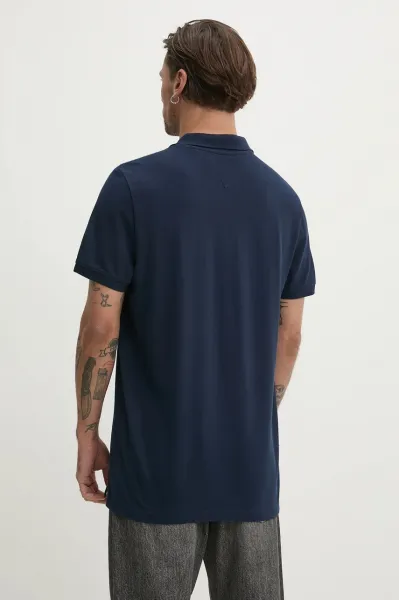 Bavlnené polo tričko Tommy Jeans pánske, tmavomodrá farba, jednofarebné, DM0DM20676