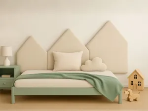 Čalúnený panel na stenu HORY z látky BÚCLÉ - pravá strana Zvoľte farbu: Staroružová, Zvoľte rozmer: 100x200 cm, Uchytenie na stenu: So samolepiacim s…