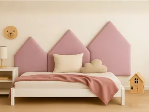 Čalúnený panel na stenu HORY z látky BÚCLÉ - pravá strana Zvoľte farbu: Staroružová, Zvoľte rozmer: 100x200 cm, Uchytenie na stenu: So samolepiacim s…
