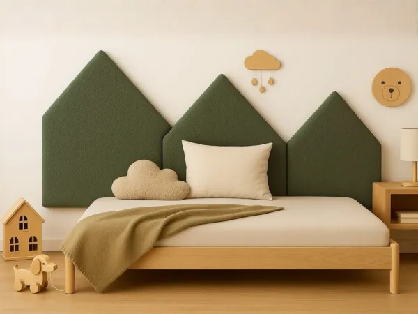 Čalúnený panel na stenu HORY z látky BOUCLÉ ​​- ľavá strana Zvoľte farbu: Hnedá, Zvoľte rozmer: 100x200 cm, Uchytenie na stenu: So samolepiacim suchý…