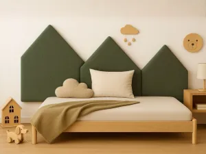Čalúnený panel na stenu HORY z látky BOUCLÉ ​​- ľavá strana Zvoľte farbu: Hnedá, Zvoľte rozmer: 100x200 cm, Uchytenie na stenu: So samolepiacim suchý…